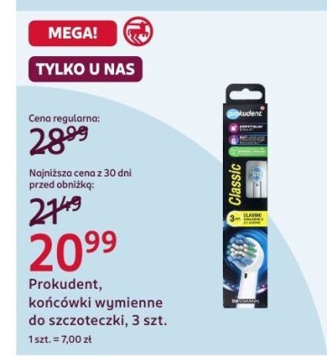 Końcówki wymienne do szczoteczki Prokudent, końcówki wymienne do szczoteczki, 3 szt. promocja w Rossmann