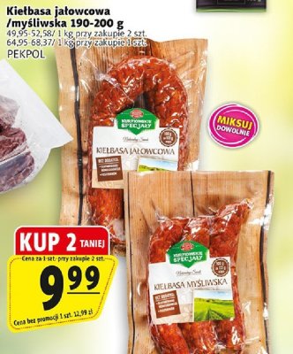 Kiełbasa jałowcowa/myśliwska Pekpol promocja w Prim Market