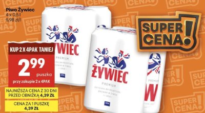 Piwo Żywiec promocja w Delikatesy Centrum