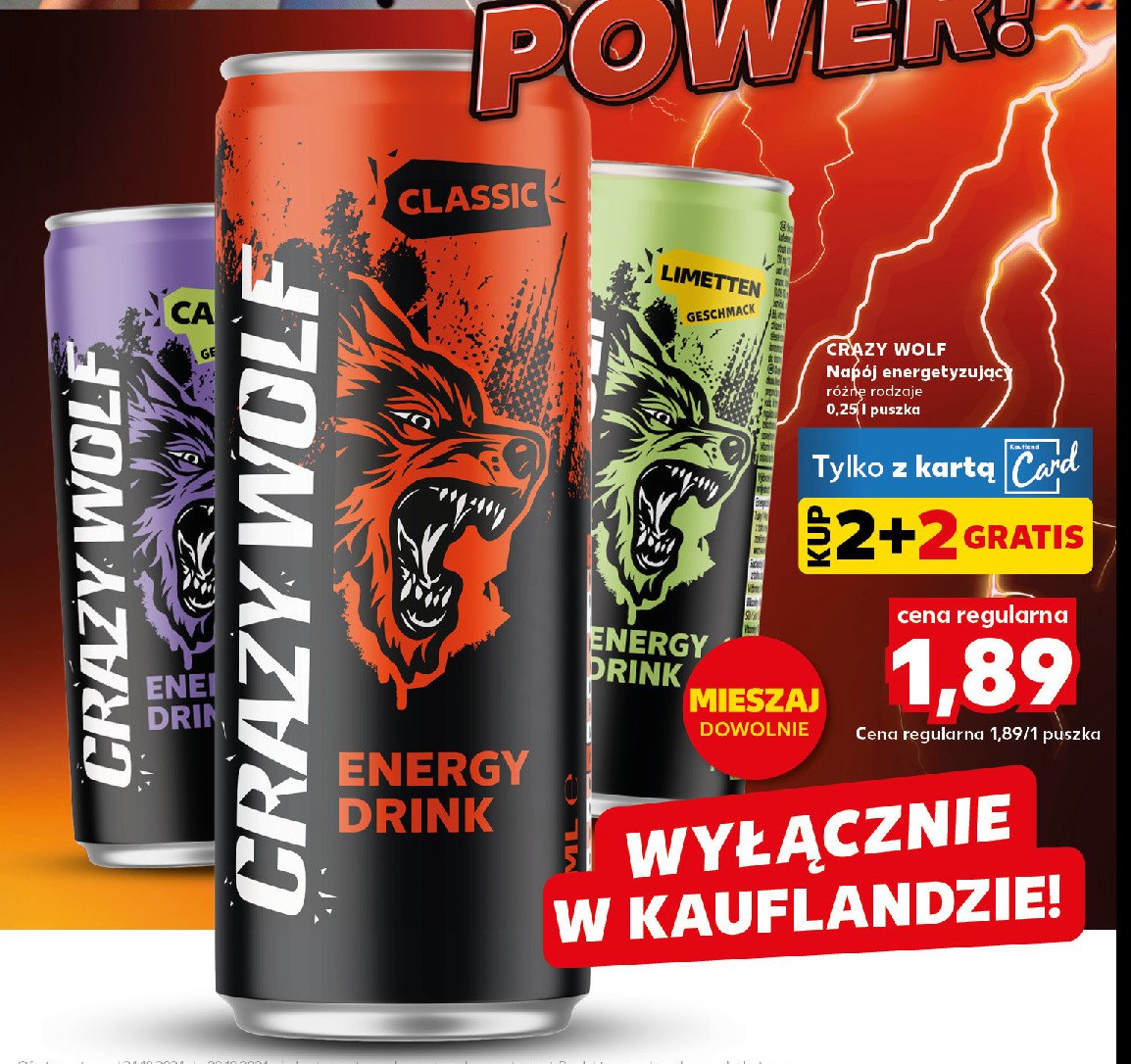 Napój energetyczny Crazywolf promocja