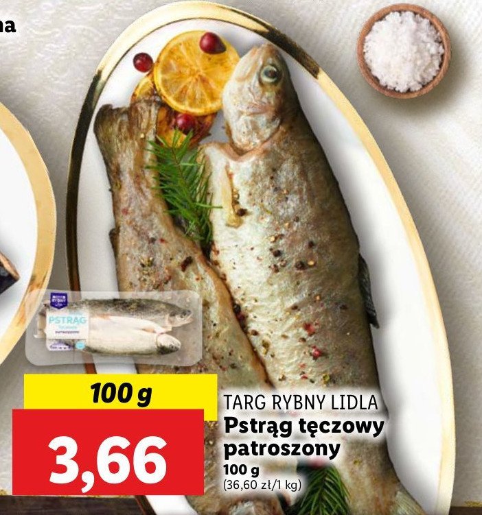 Pstrąg tęczowy patroszony cały Rybny targ lidla promocja