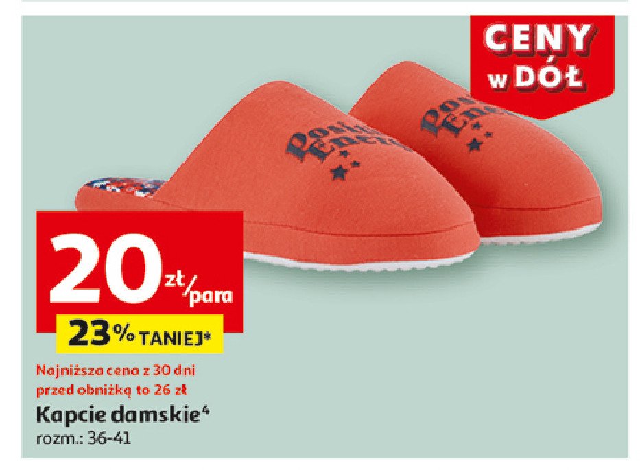 Kapcie damskie 36-41 Auchan inextenso promocja