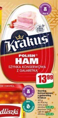 Szynka konserwowa z galaretką Krakus promocja w Dino