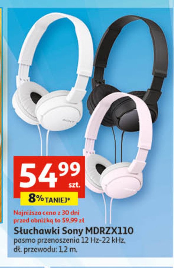 S艂uchawki mdrzx110 r贸偶owe Sony promocja