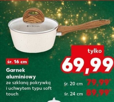 Garnek aluminiowy ze szklaną pokrywką i uchwytem typu soft touch śr. 16 cm promocja w Kaufland