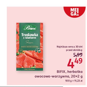 Herbata truskawka z rabarbarem Bifix premium promocja