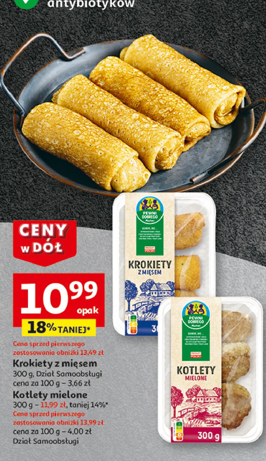 Krokiety z mięsem Auchan pewni dobrego promocja w Auchan