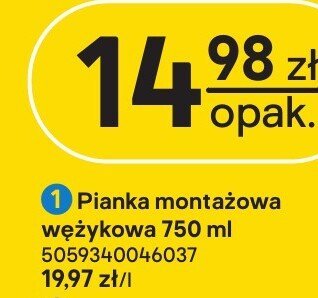 Pianka montażowa wężykowa promocja w Castorama