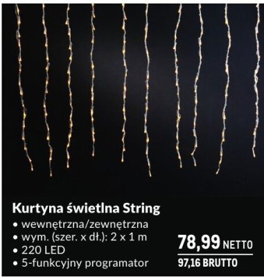 Kurtyna świetlna String wewnętrzna/zewnętrzna promocja w Makro