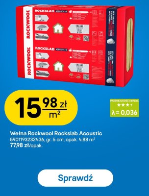 Wełna Rockwool Rockslab Acoustic promocja w Castorama