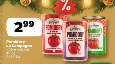 Pomidory w puszce (różne rodzaje) La Campagna promocja w Netto