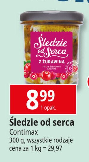 Śledzie od serca z żurawiną Contimax promocja