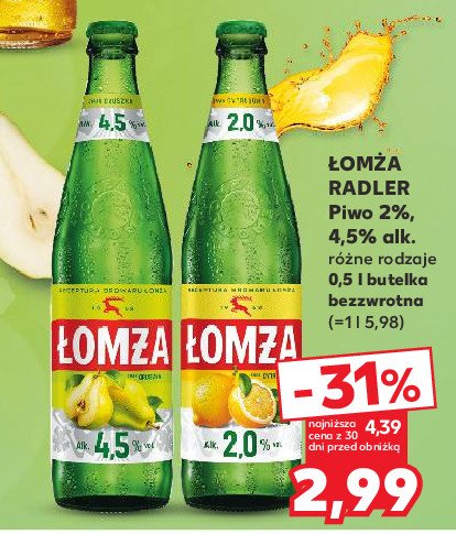 Piwo Łomża lemonowe promocja