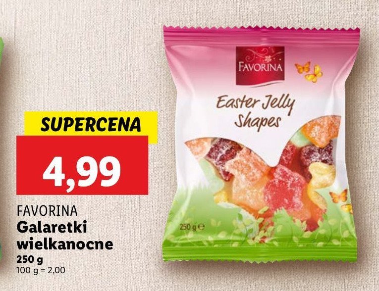 Galaretka wielkanocna Favorina promocja w Lidl