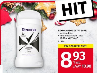 Dezodorant Rexona w sztyfcie 50ml promocja w Selgros