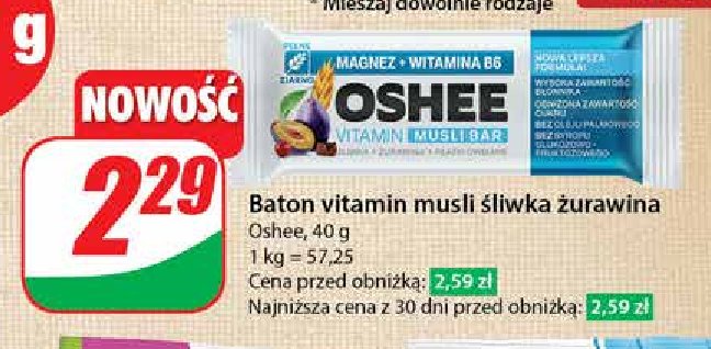 Baton magnez + b6 Oshee musli bar promocja