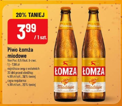 Piwo Łomża Miodowe promocja w POLOmarket