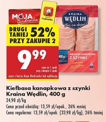 Kiełbasa kanapkowa z szynki Kraina wędlin promocja