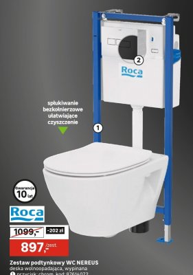 Zestaw podtynkowy WC NEREUS deska wolnoopadająca, wypinana - przycisk chrom promocja w Leroy Merlin