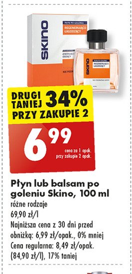 Płyn po goleniu nawilżająco chłodzący Skino promocja w Biedronka