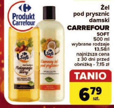 Żel pod prysznic mango & kokos Carrefour soft promocja