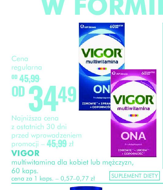 Tabletki on Vigor multiwitamina promocja