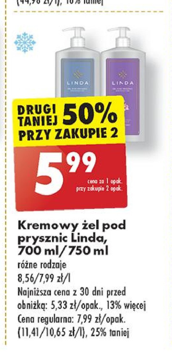 Kremowy żel pod prysznic creamy sensation Linda promocja w Biedronka