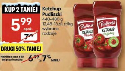 Ketchup Pudliszki wybrane rodzaje promocja w Delikatesy Centrum