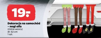 Dekoracja na samochód - nogi elfa, różne wzory promocja w Netto