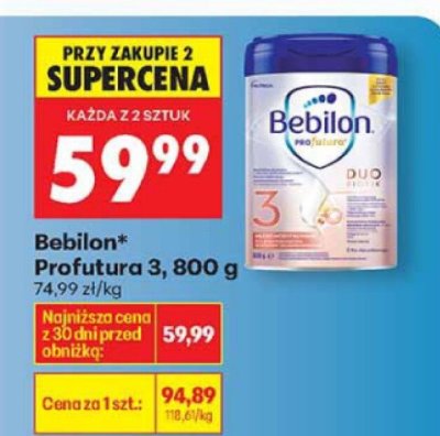 Mleko Bebilon Profutura 3, 800 g promocja w Biedronka