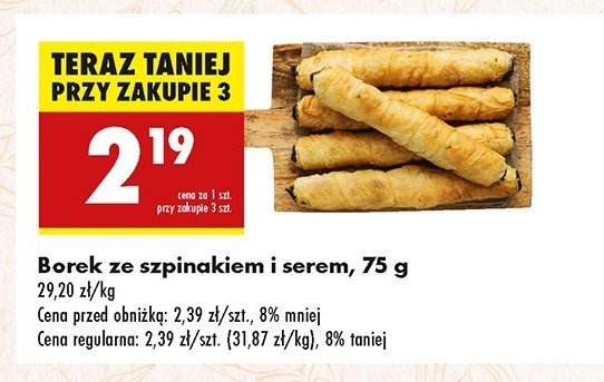 Borek ze szpinakiem i serem promocja