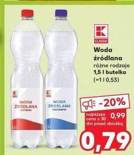 Woda niegazowana K-classic promocja