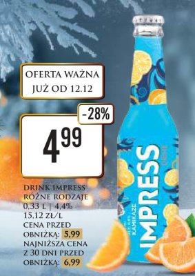 Drink różne rodzaje 0.33 l promocja w Dino