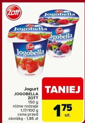 Jogurt JOGOBELLA ZOTT promocja w Carrefour
