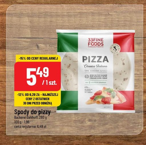 Spód do pizzy 33 fine foods promocja