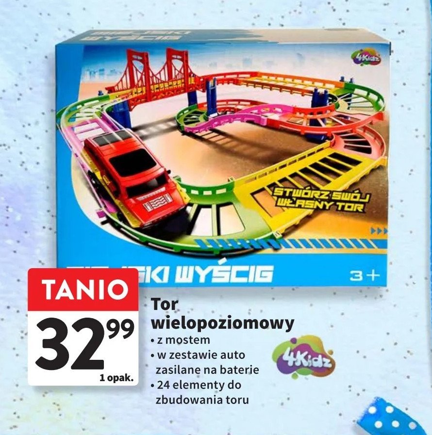 Tor wielopoziomowy z mostem 4kidz promocja