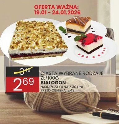 Ciasta wybrane rodzaje Białogon promocja w Wafelek