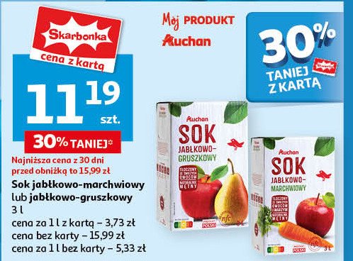 Sok jabłkowo-marchwiowy Auchan promocja