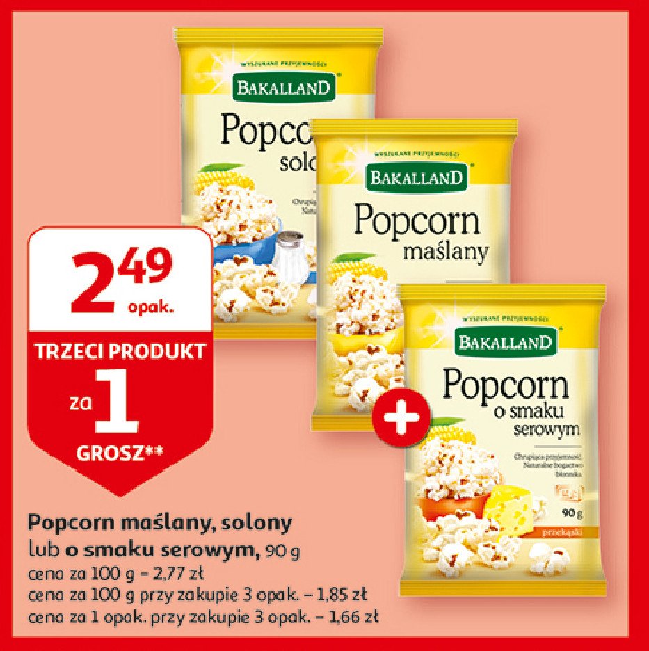 Popcorn maślany Bakalland promocja w Auchan