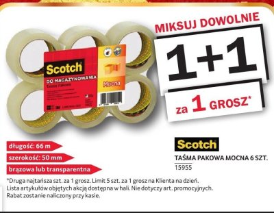 Taśma pakowa mocna 6 szt. Scotch promocja w Selgros