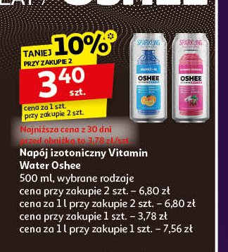 Napój magnez + b6 Oshee vitamin water promocja w Auchan