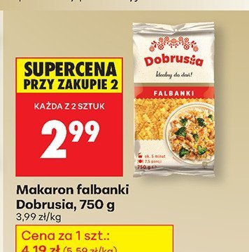 Makaron falbanki Dobrusia, 750 g promocja w Biedronka