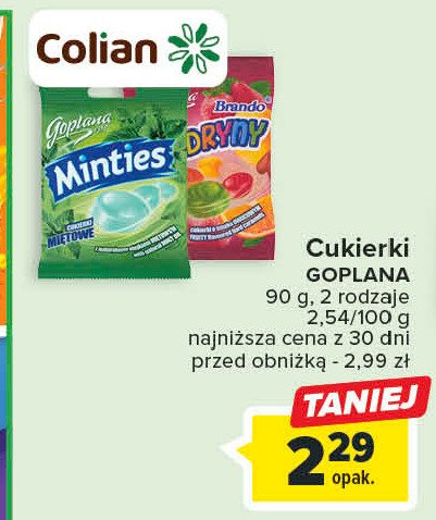 Cukierki landrynki Goplana brando promocja