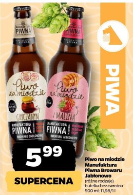 Piwo na miodzie Manufaktura Piwna Browaru Jabłonowo, różne rodzaje promocja w Netto