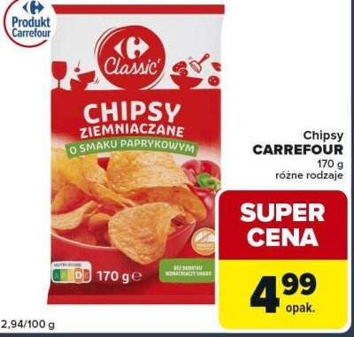 Chipsy CARREFOUR 170 g promocja w Globi