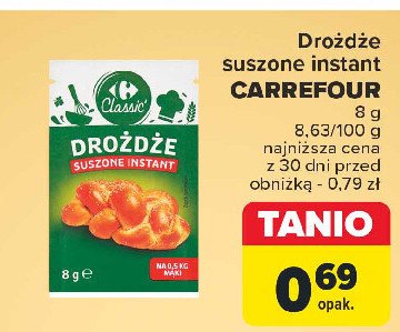 Drożdże suszone instant Carrefour promocja w Carrefour Market