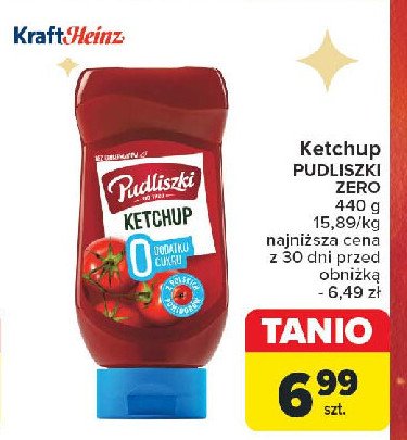 Ketchup 0% dodatku cukru Pudliszki promocja w Carrefour Market