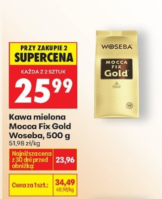 Kawa mielona Mocca Fix Gold Woseba promocja w Biedronka
