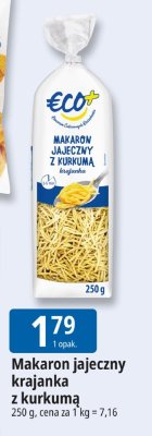 Makaron jajeczny krajanka z kurkumą Eco+ promocja w Leclerc