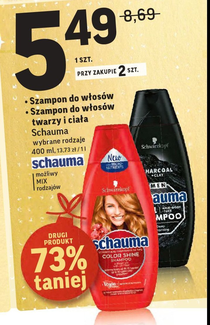 Szampon do włosów oczyszczający 3w1 charcoal Schauma for men promocja